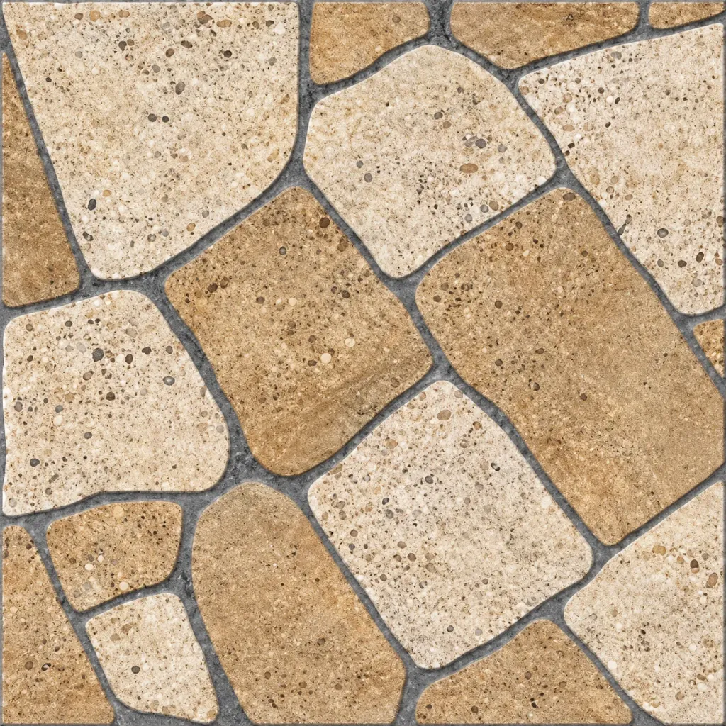 [DEL1] Delta Beige Stone-Effect Ceramic Floor Tile (BEIGE MULTI)