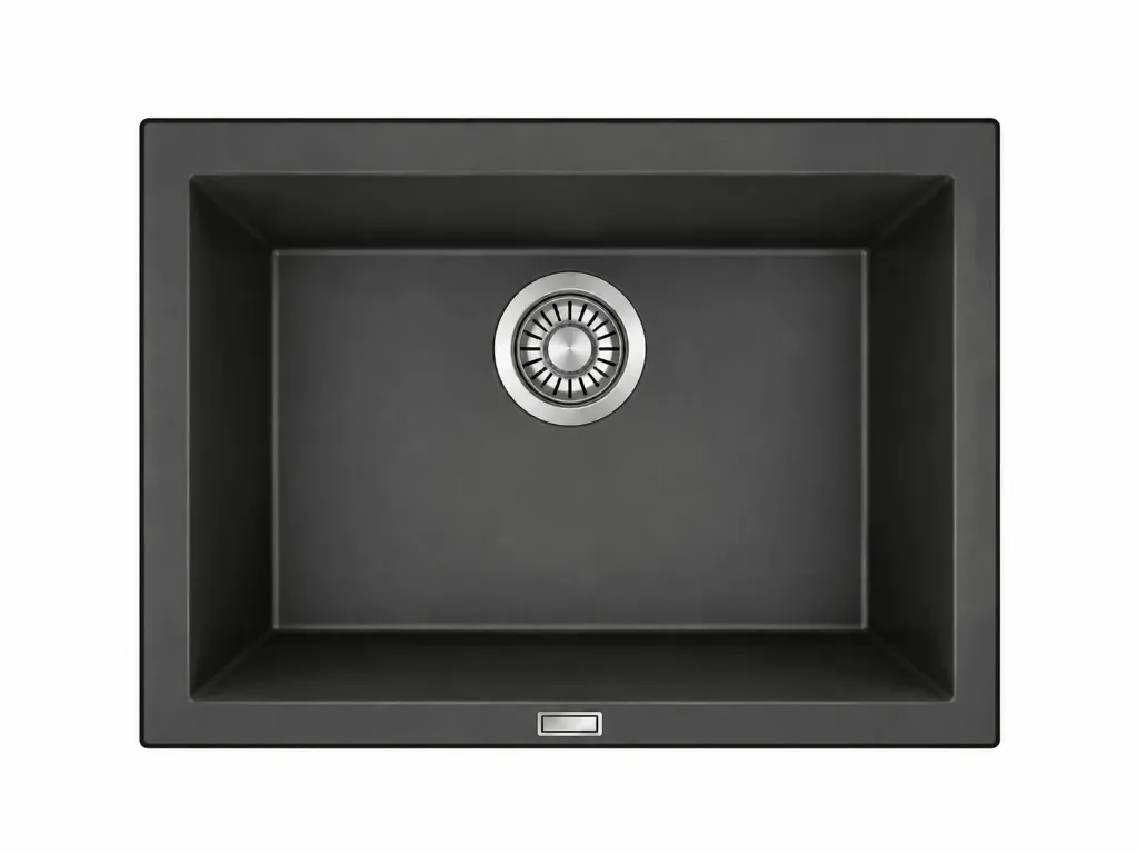 P-09 Anthracite Granite Undermount Single Bowl Sink 55.5 x 43.5 cm (Anthracite)