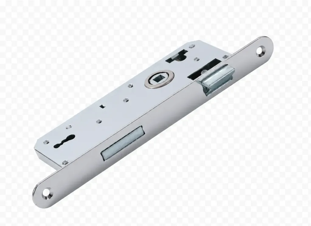 Prizma Square Silver Door Lock with Rounded Faceplate
