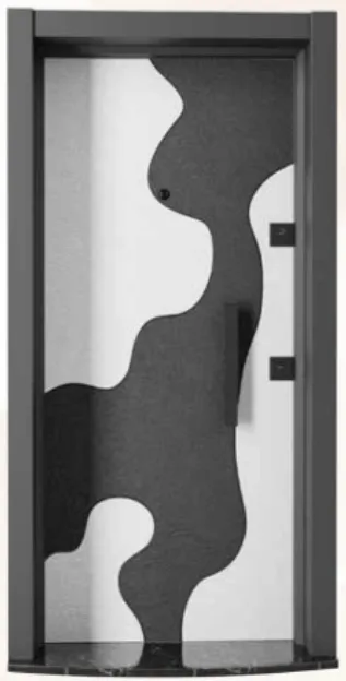 [BRG 2002BA] Porte extérieure Laminox Série Design Abstrait Sombre (droite)
