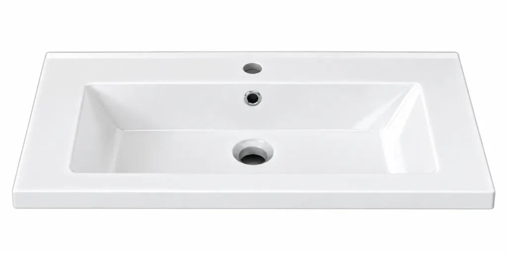 Lavabo Meuble Rectangulaire Blanc Merkur Slim