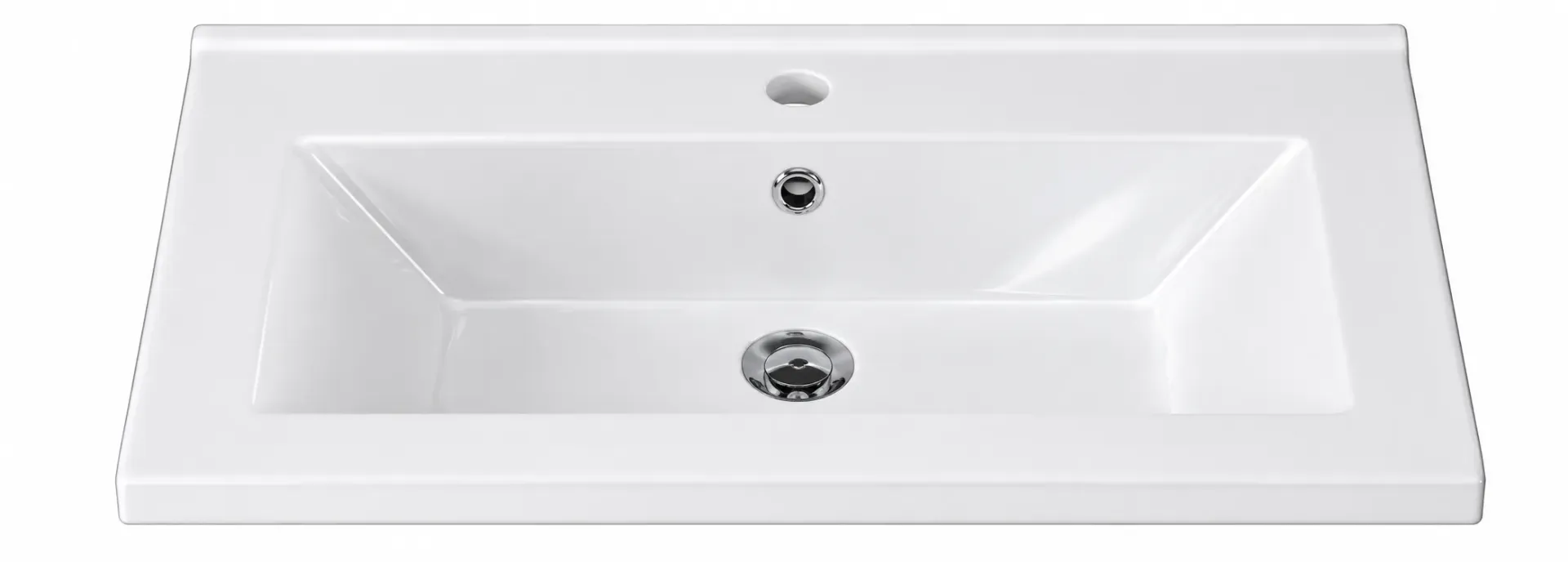 Hera Rectangular White Furniture Washbasin with Single Tap Hole