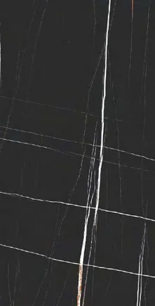 Diamond Marble Dark Veined Marble-Effect Porcelain Tile (Black)
