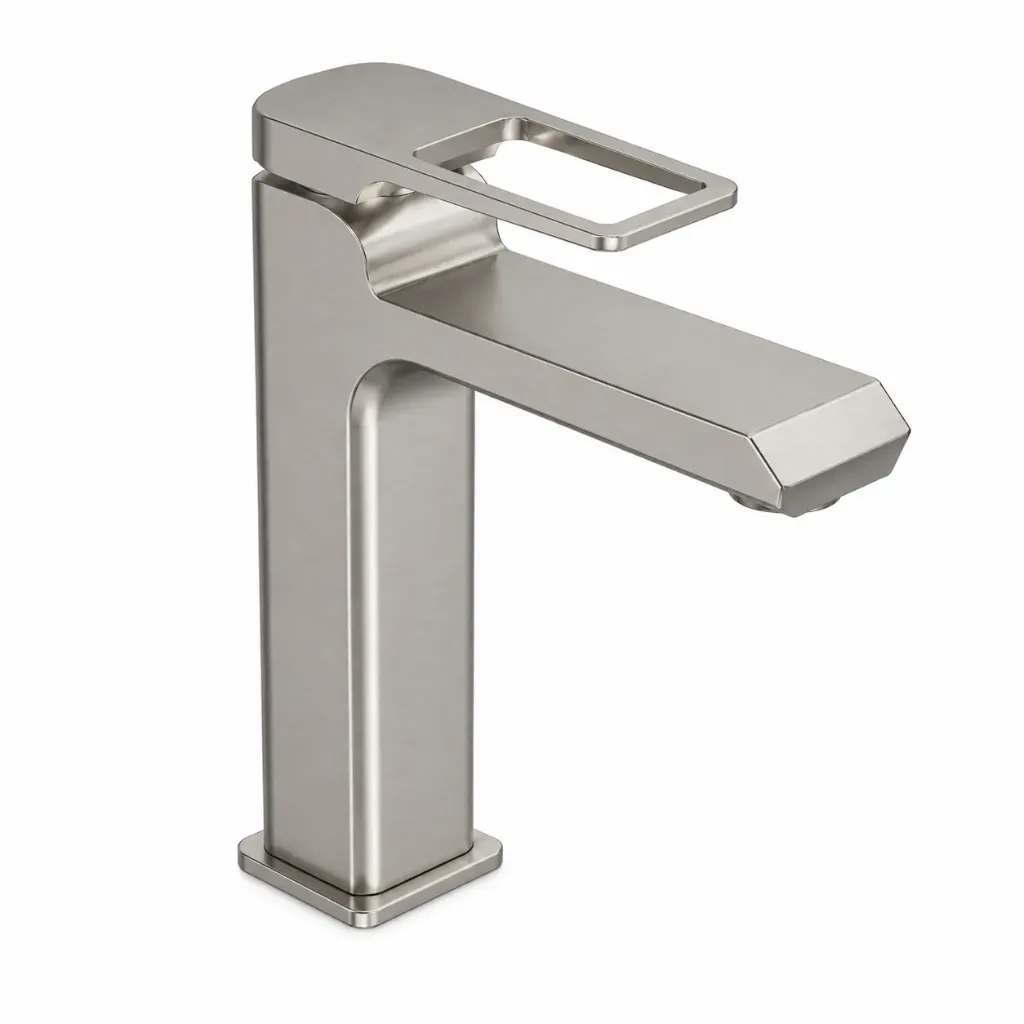 [MLB190-BN] Quadro Square Metallic Wash Basin Faucet with Open Lever Handle