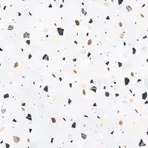 Sempre Junior White Terrazzo-Effect Porcelain Tile (60x60, Bianca)