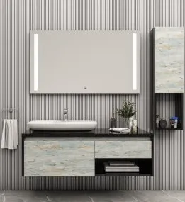 Figa 120 cm Bathroom Furniture Set with Nova 70 Washbasin and LED Mirror (No)