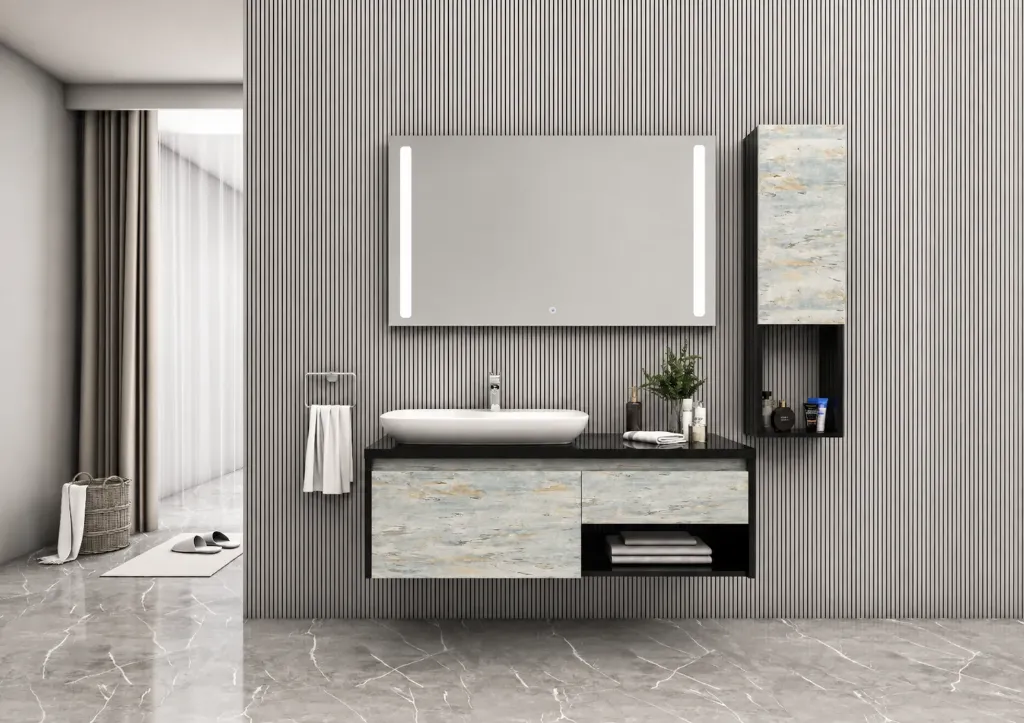 Figa 120 cm Bathroom Furniture Set with Nova 70 Washbasin and LED Mirror (No)