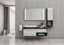 Ensemble de meubles de salle de bain Figa 120 cm avec lavabo Nova 70 et miroir LED