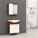 Nisa/A Bathroom Furniture Set with Ceramic Sink and Mirror Cabinet