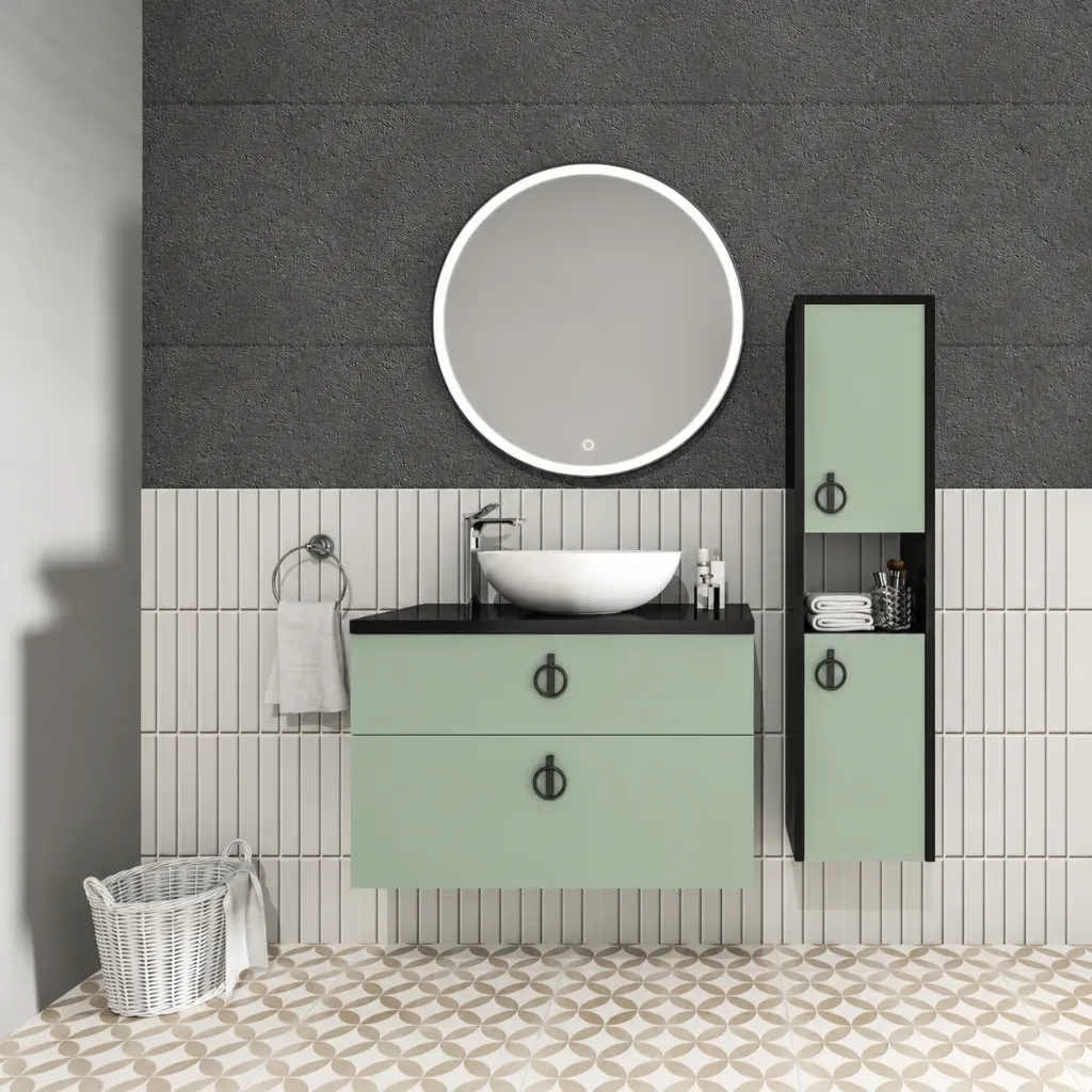 Niva 80 cm Bathroom Furniture with Basin Sink and LED Mirror