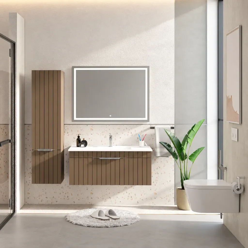 Plum Arte 100 cm Bathroom Furniture Set with Washbasin and LED Mirror