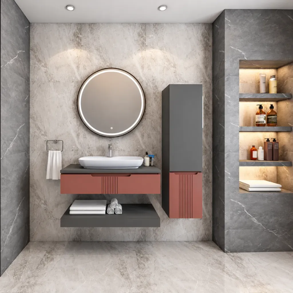 Su 100 cm Bathroom Furniture Set with Nova Washbasin and LED Mirror (No)