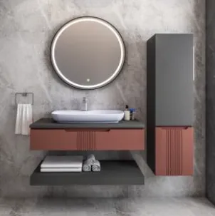 Su 100 cm Bathroom Furniture Set with Nova Washbasin and LED Mirror