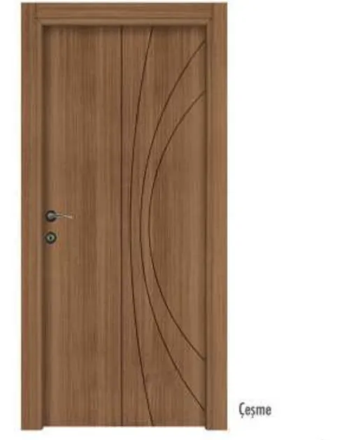 Porte intérieure en PVC effet bois Çeşme avec design à ligne courbe